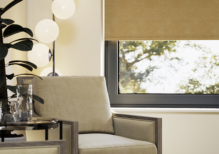 Flori Faux Suede (Blackout), Sunstone - Roller Blind - Image 5
